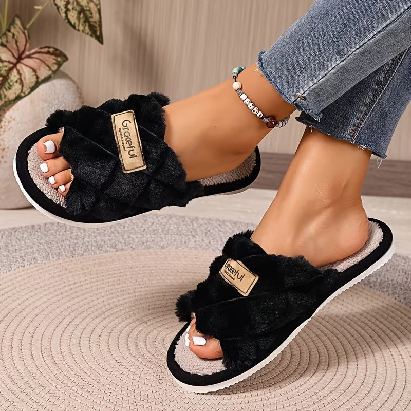 Women's Slippers - Non-Slip Sole Plush Lined for Cold Weather – view 4
