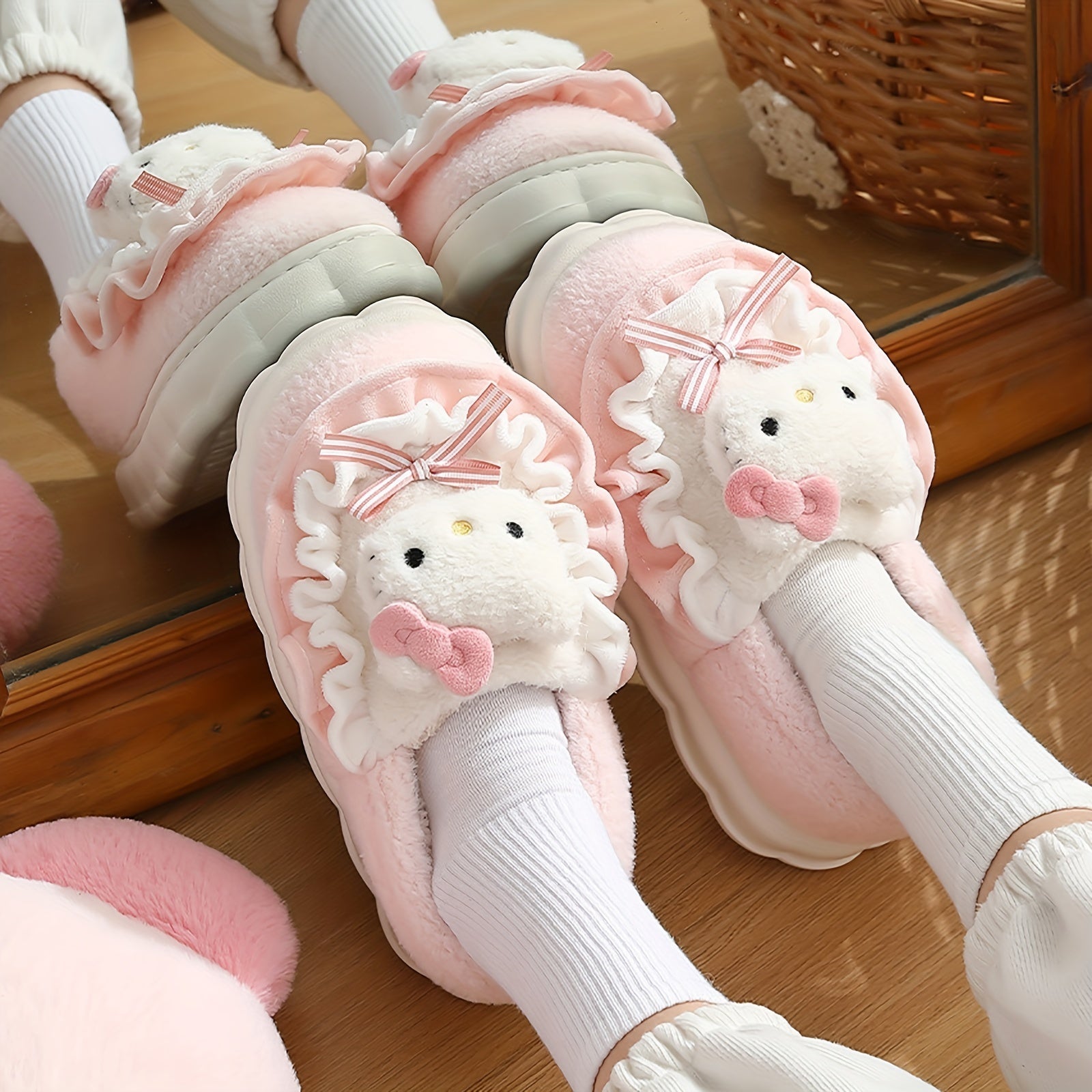 Women's Slippers - Non-Slip Sole Plush Lined for Everyday Wear – Pink – main product image