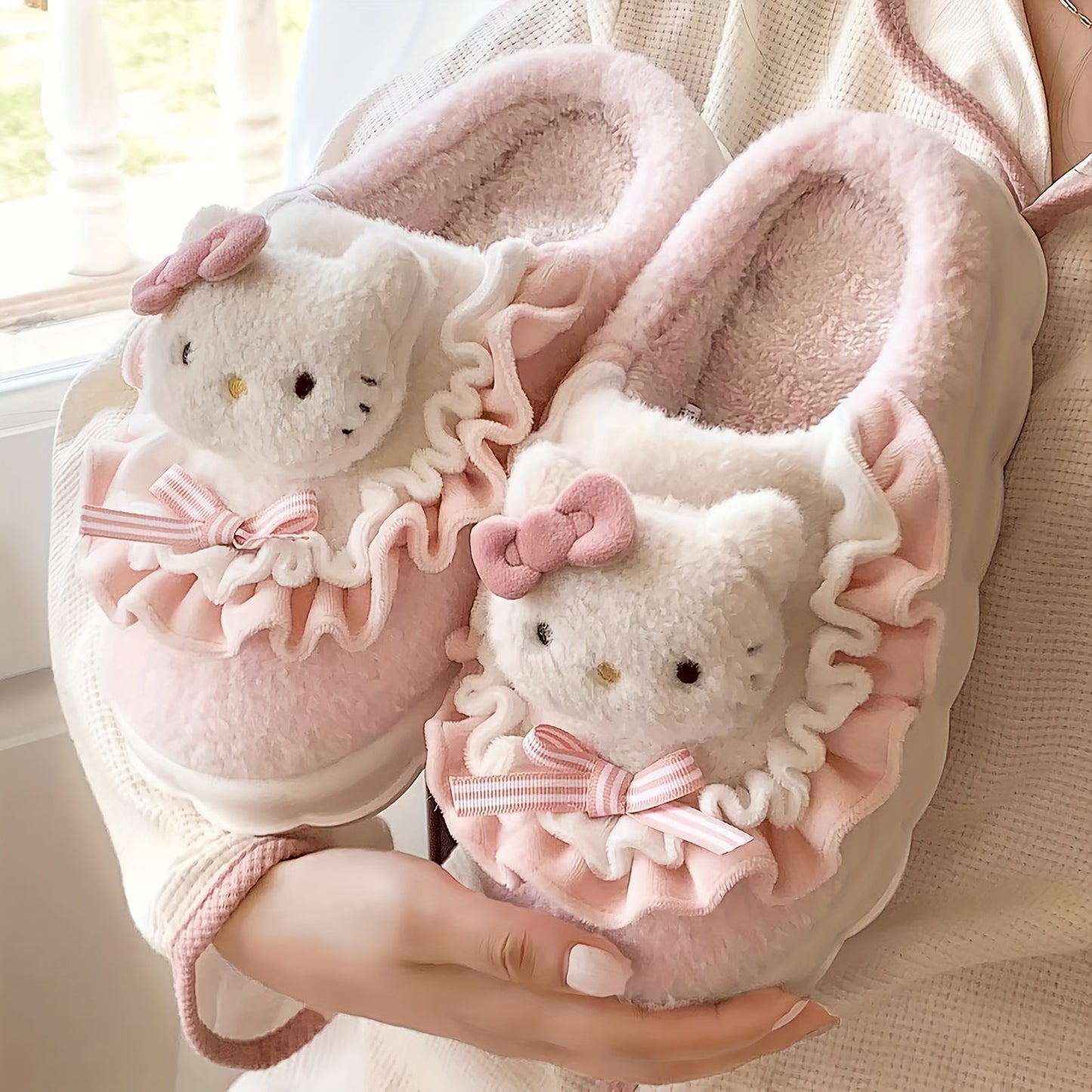 Women's Slippers - Non-Slip Sole Plush Lined for Everyday Wear – Pink – view 4