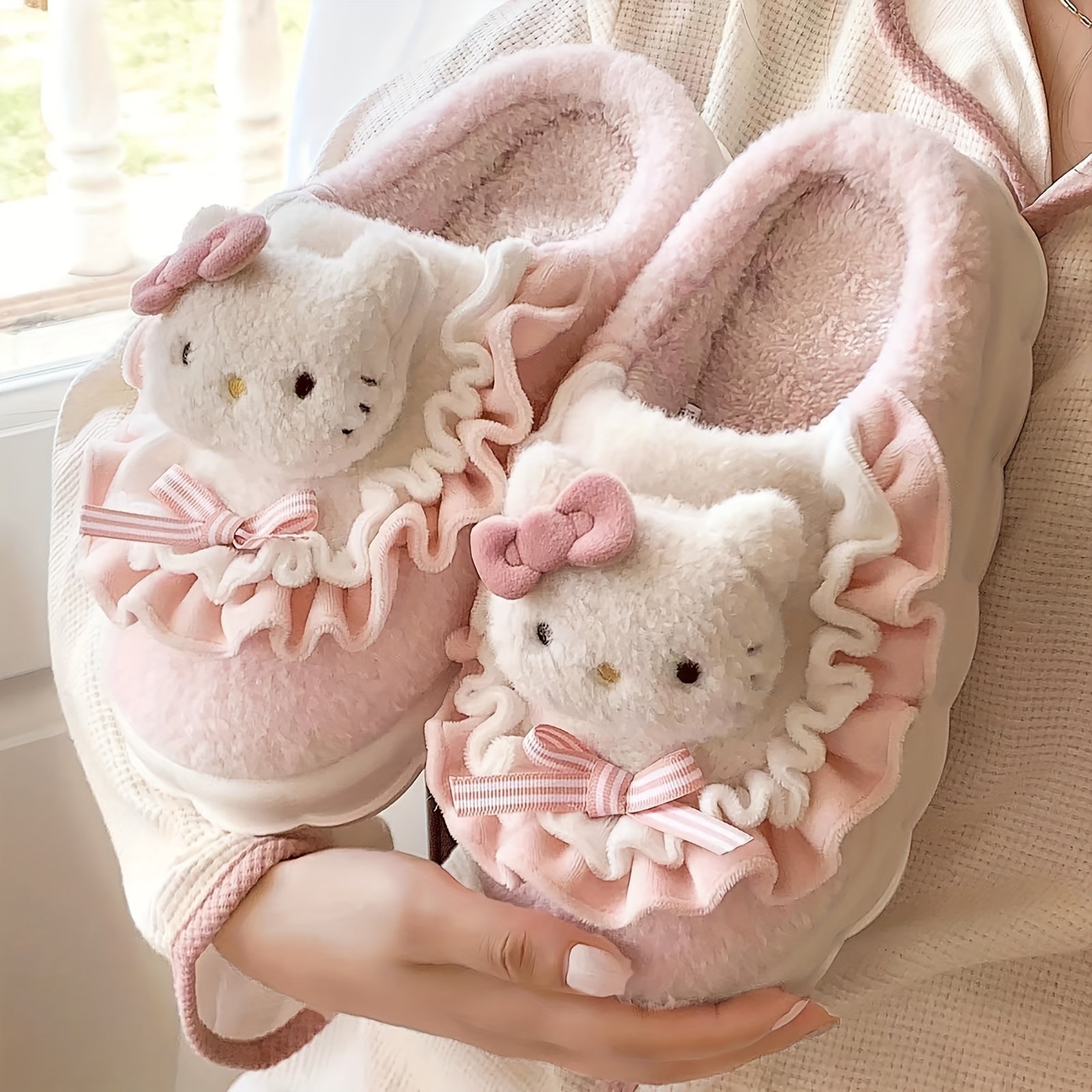 Women's Slippers - Non-Slip Sole Plush Lined for Everyday Wear – Pink – view 4