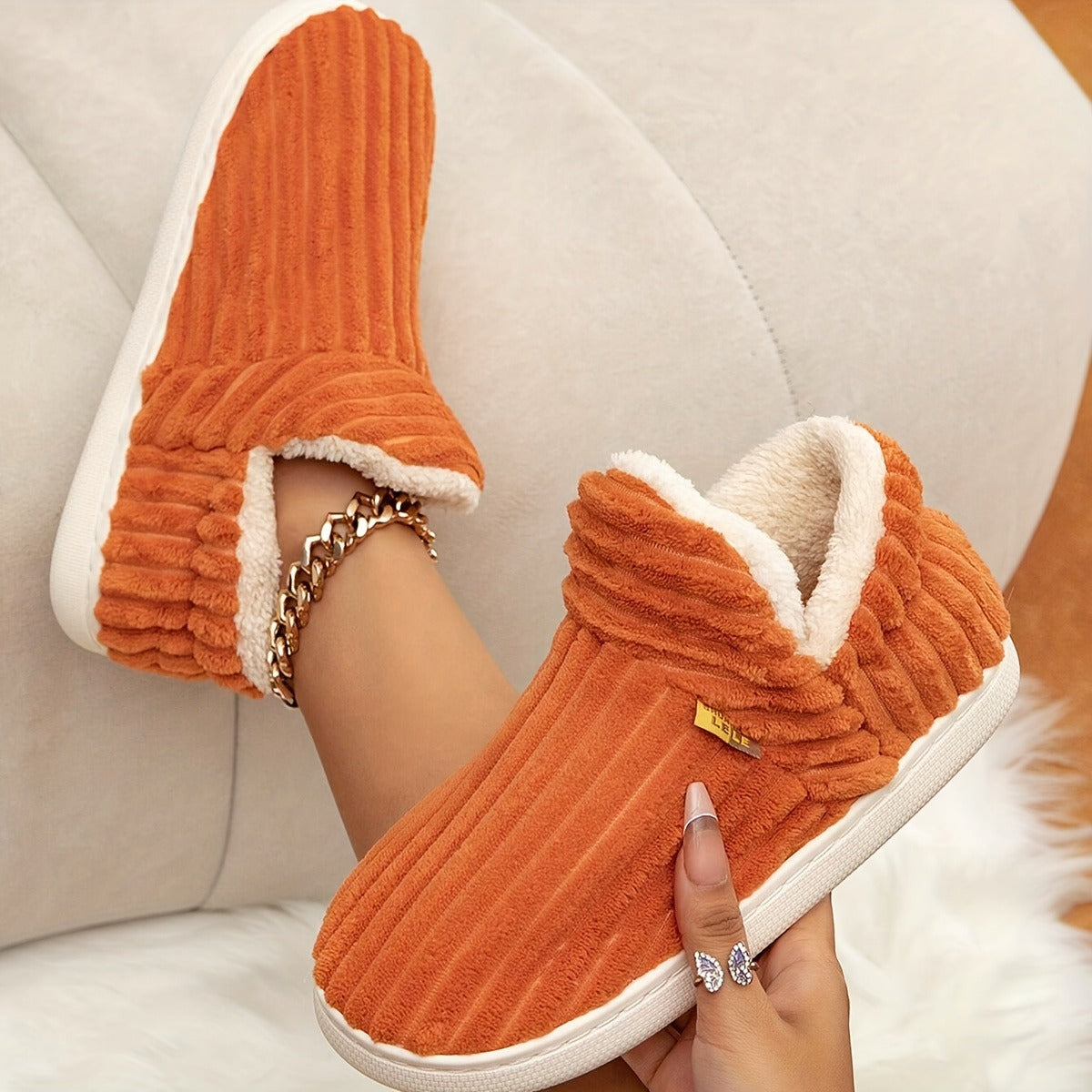 Women's Slippers – Non-Slip Sole Plush Lined for Outdoor & – Gray option – view 6