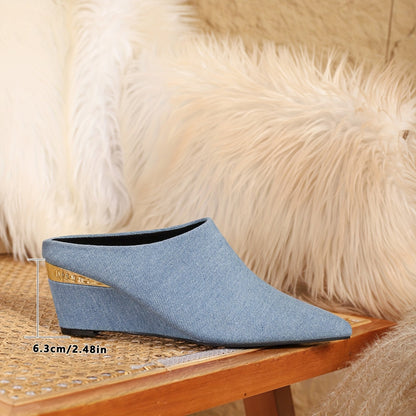 Women's Slippers – Slip-On for Everyday Wear – Sky Blue – view 2