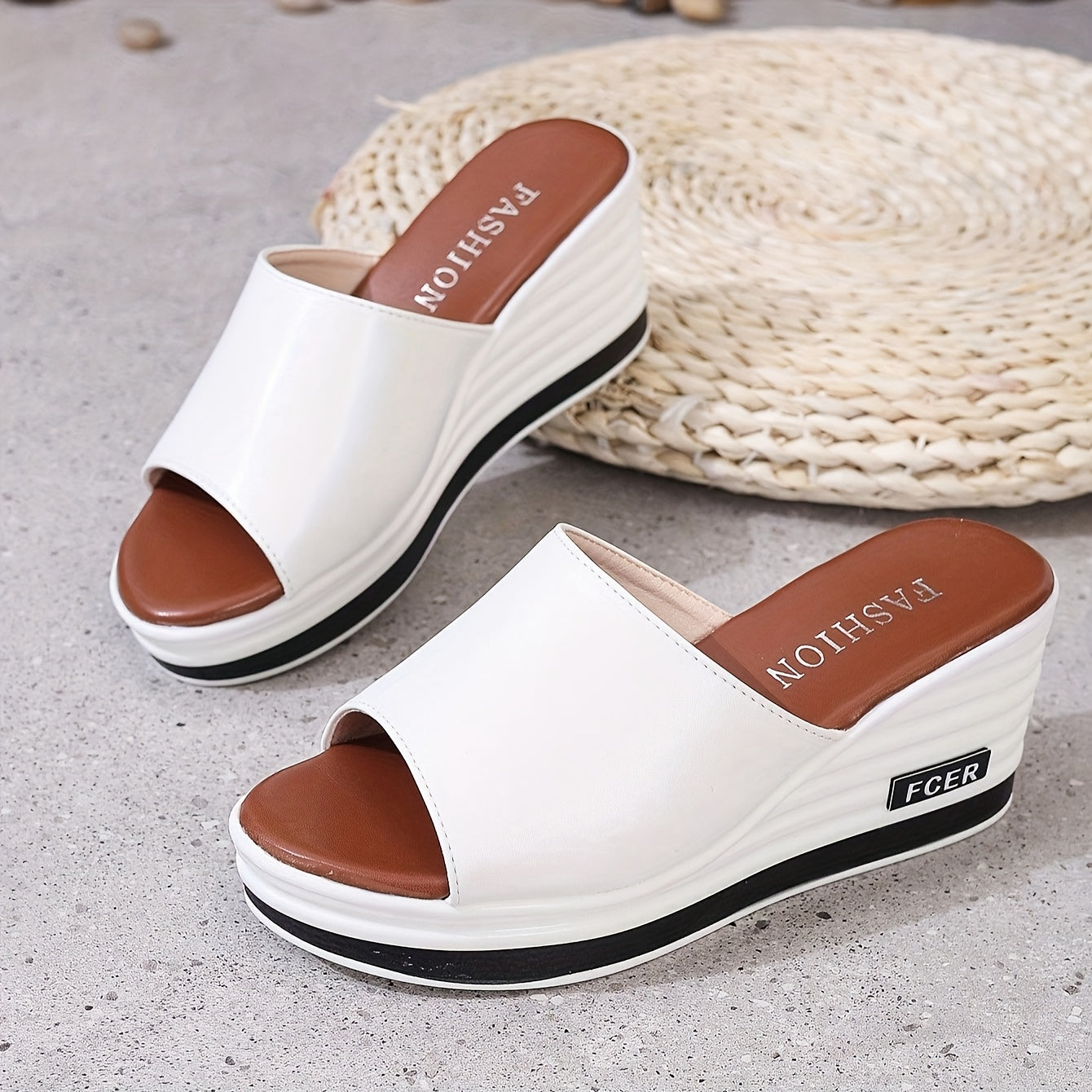 Women's Slippers - Slip-On Platform Sole for Everyday Wear - Signature Style – view 3