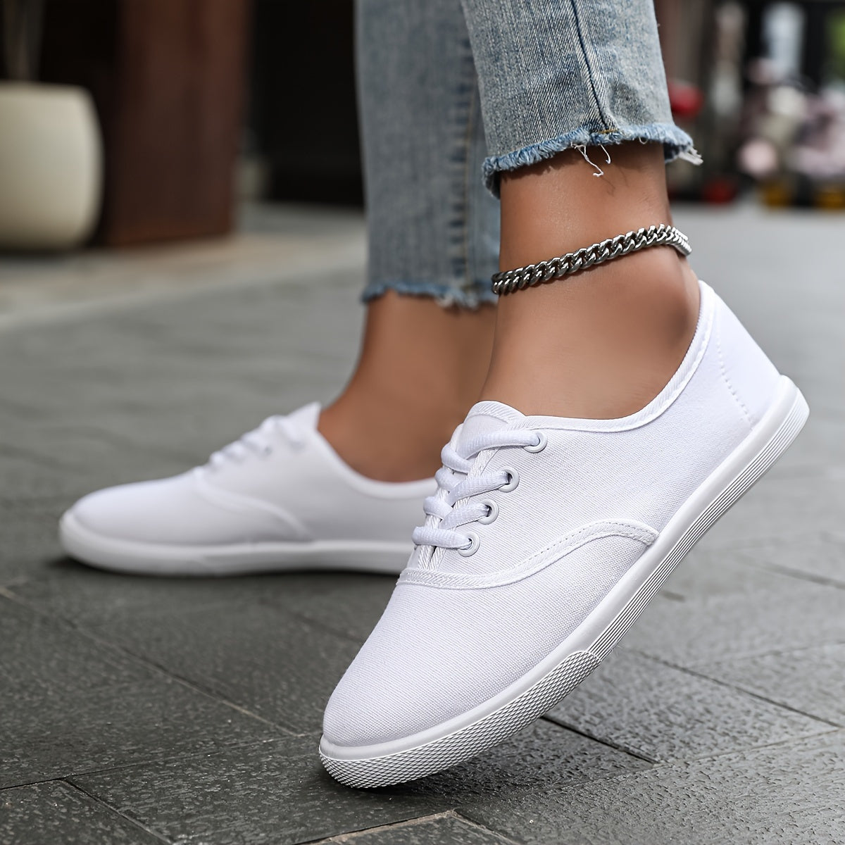 Women's Sneakers – Breathable Mesh Lightweight for Everyday Wear – 9-Color Selection – White option – view 2