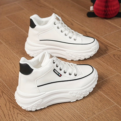 Women's Sneakers – Cushioned Comfort Platform Sole for Everyday Wear – White option – view 2