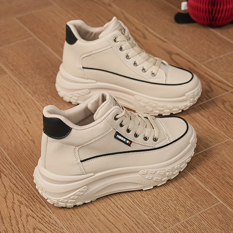 Women's Sneakers – Cushioned Comfort Platform Sole for Everyday Wear – White option – view 5