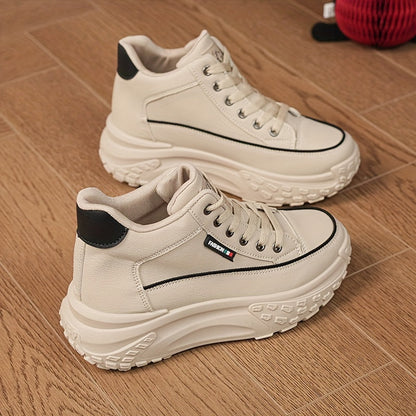 Women's Sneakers – Cushioned Comfort Platform Sole for Everyday Wear – White option – view 5