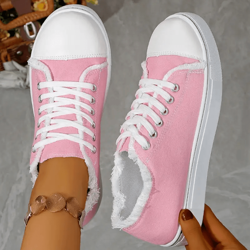 Women's Sneakers - Lace-Up Design – 7-Color Selection – Black option – view 3