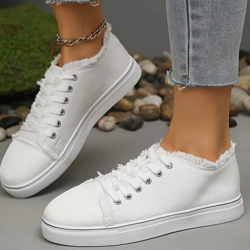 Women's Sneakers - Lace-Up Design – 7-Color Selection – Black option – view 5