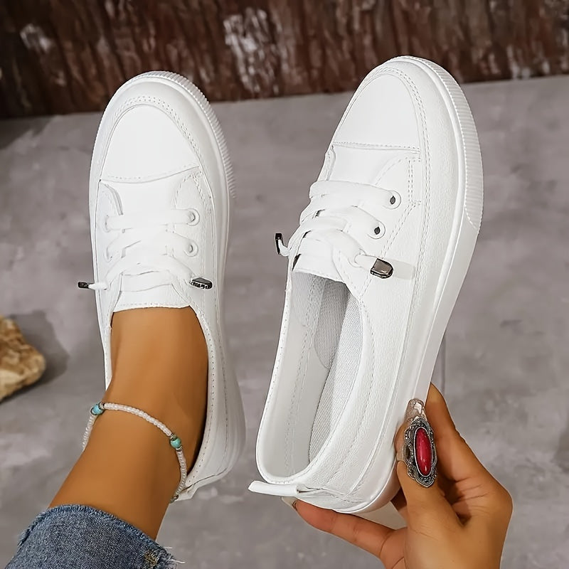 Women's Sneakers – Lace-Up for Everyday Wear – White – main product image