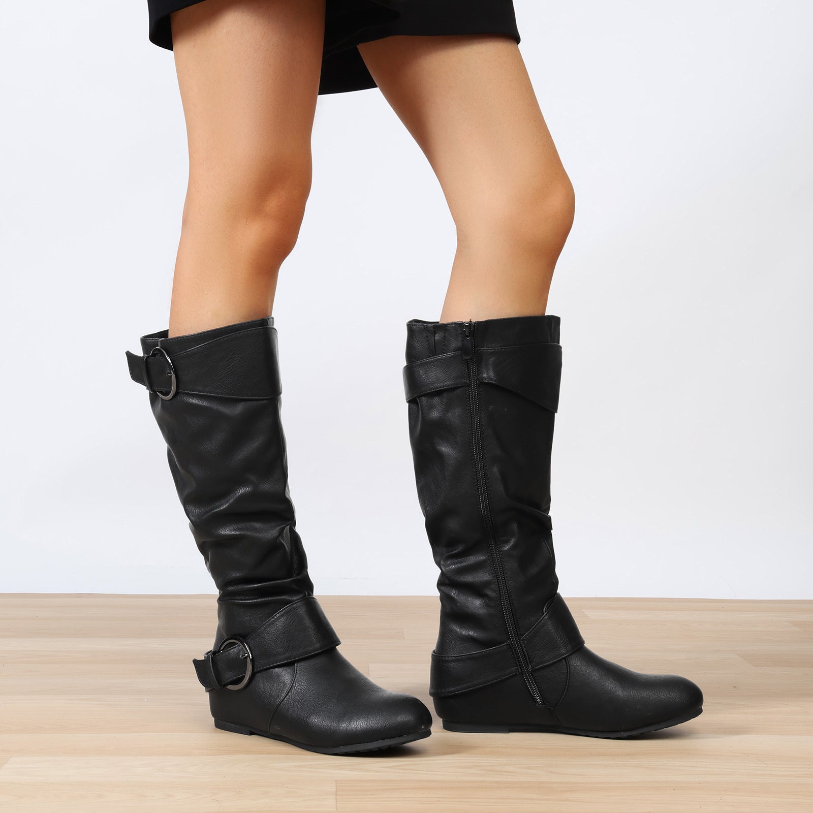 Women's Snow Boots – Plush Lined for Cold Weather – Black / Grey – view 4