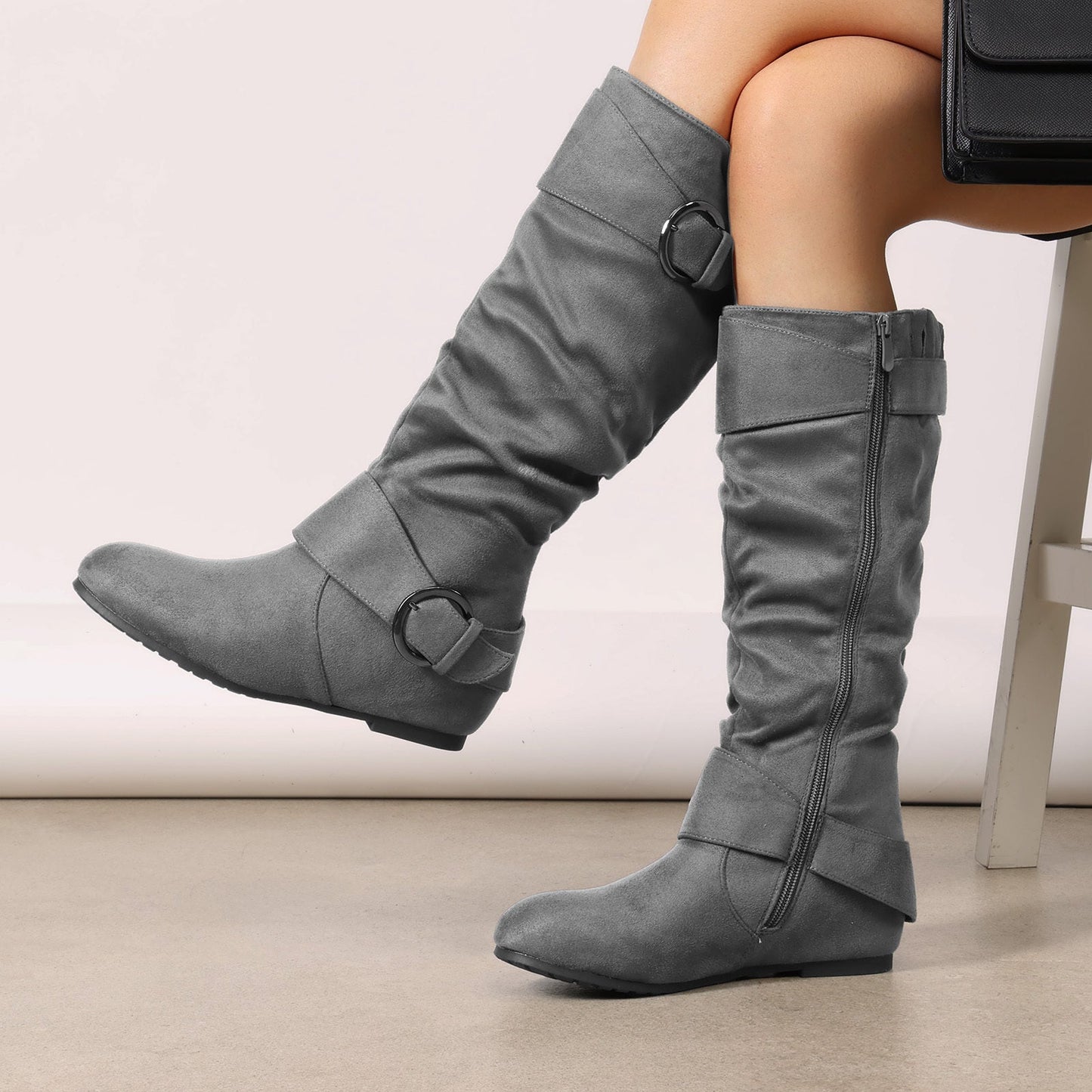 Women's Snow Boots – Plush Lined for Cold Weather – Black / Grey – view 21
