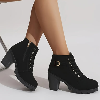 Women's Snow Boots – Plush Lined Lace-Up for Beach & Water – Black option – view 3