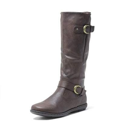 Women's Snow Boots - Plush Lined Platform Sole for Cold Weather - Signature Style – Brown option – view 7