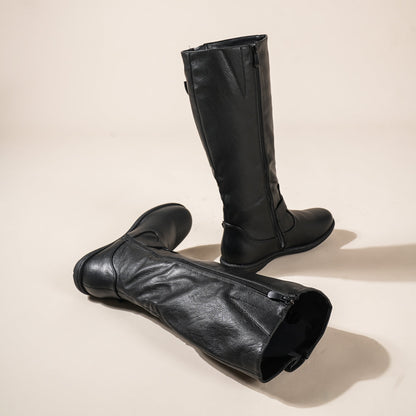 Women's Snow Boots - Plush Lined Slip-On for Cold Weather – Black – view 3