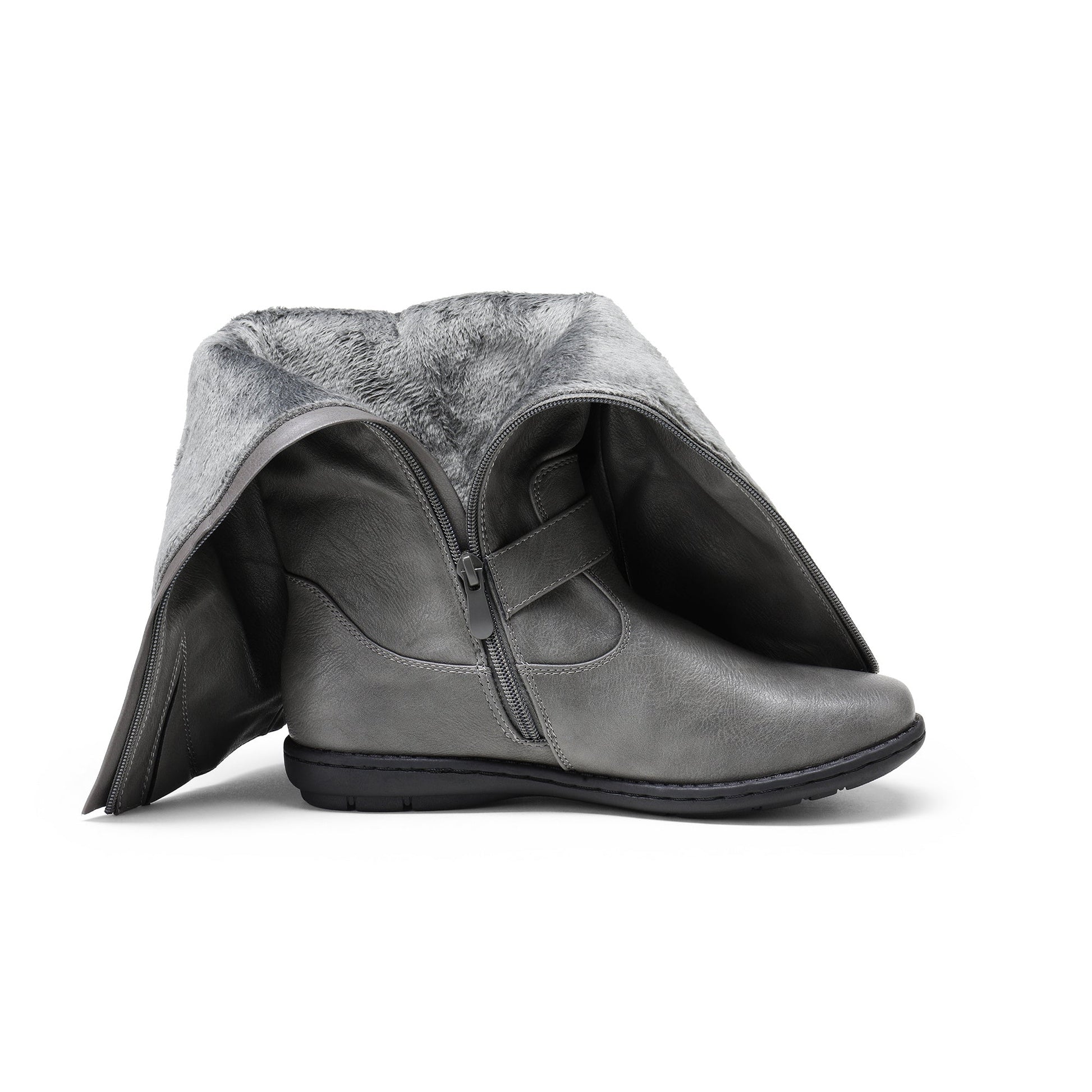 Women's Snow Boots - Plush Lined Slip-On for Cold Weather – Black – view 14