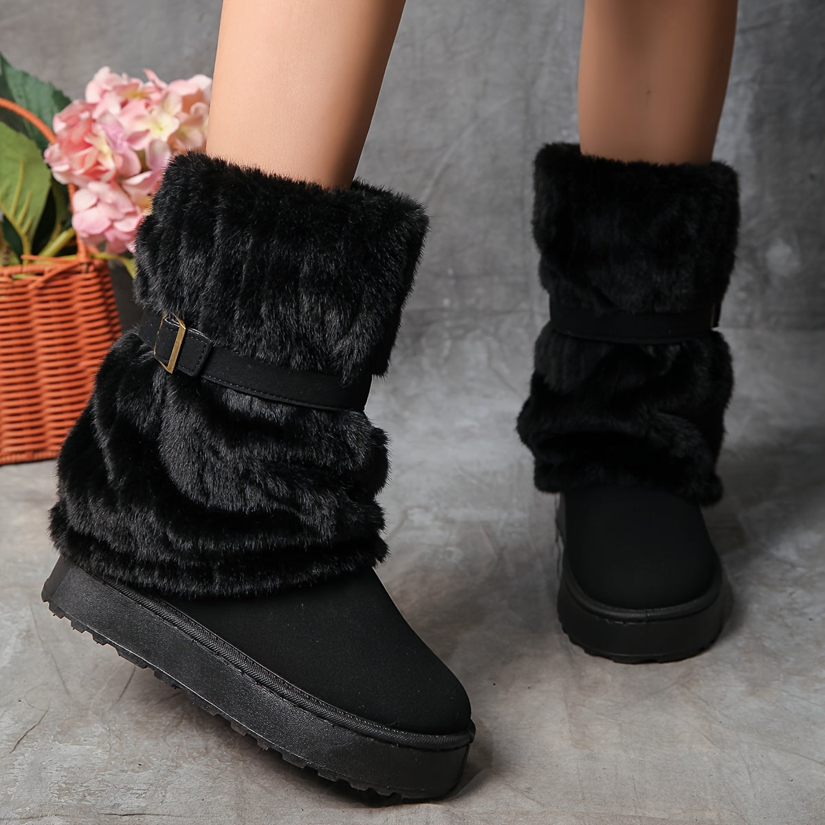 Women's Snow Boots – Wide Fit Non-Slip for Cold Weather – Black option – view 3