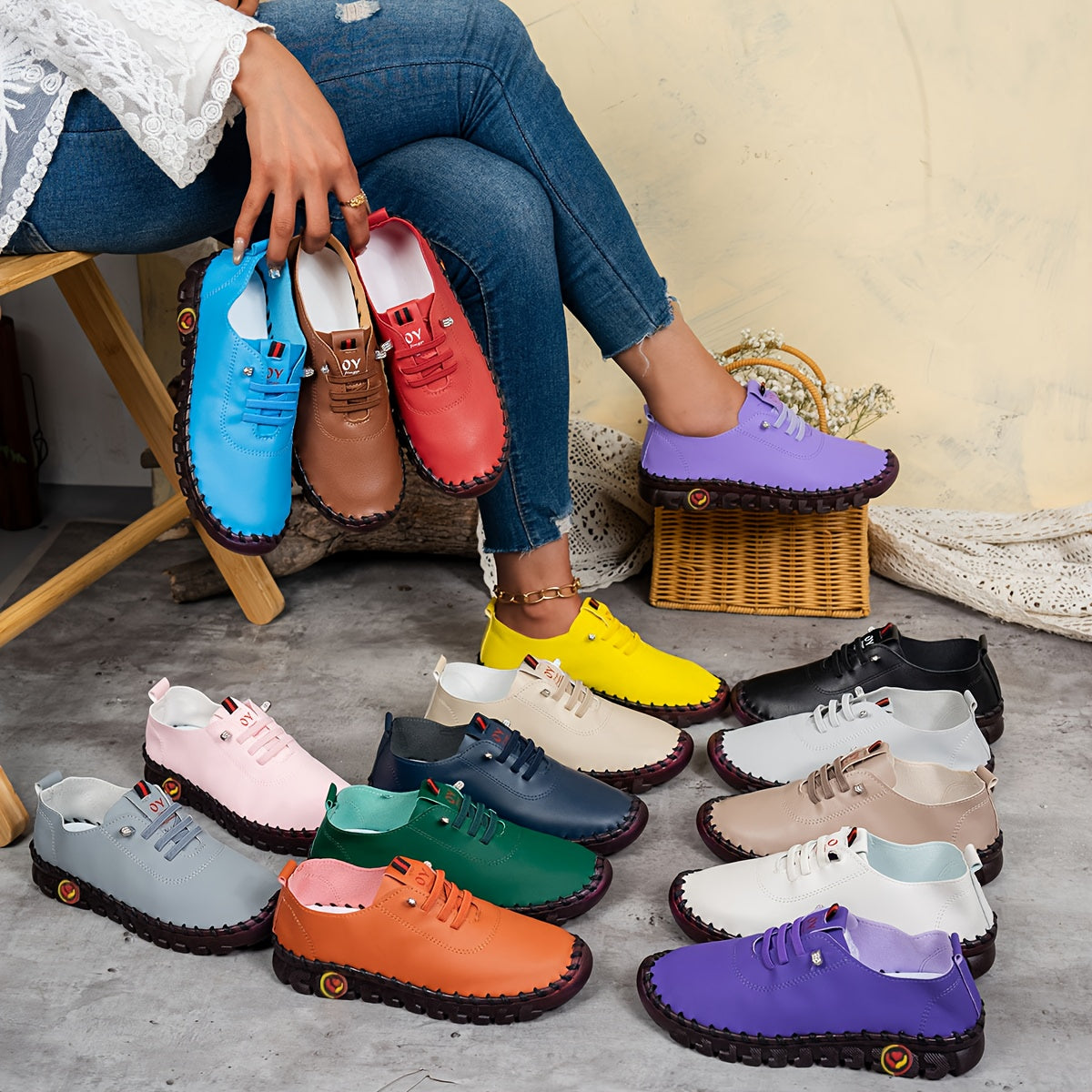 Women's Soft-Sole Lace-Up Flats - Flexible Flat Sole – main product image