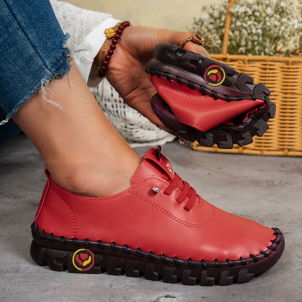 Women's Soft-Sole Lace-Up Flats - Flexible Flat Sole – view 17