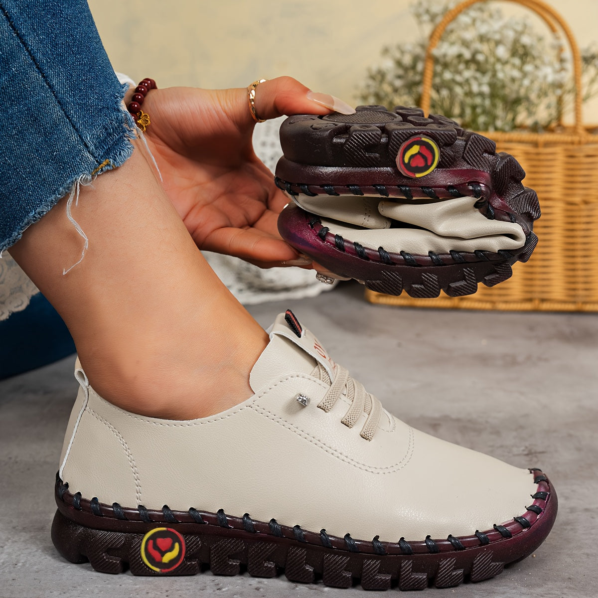 Women's Soft-Sole Lace-Up Flats - Flexible Flat Sole – view 28