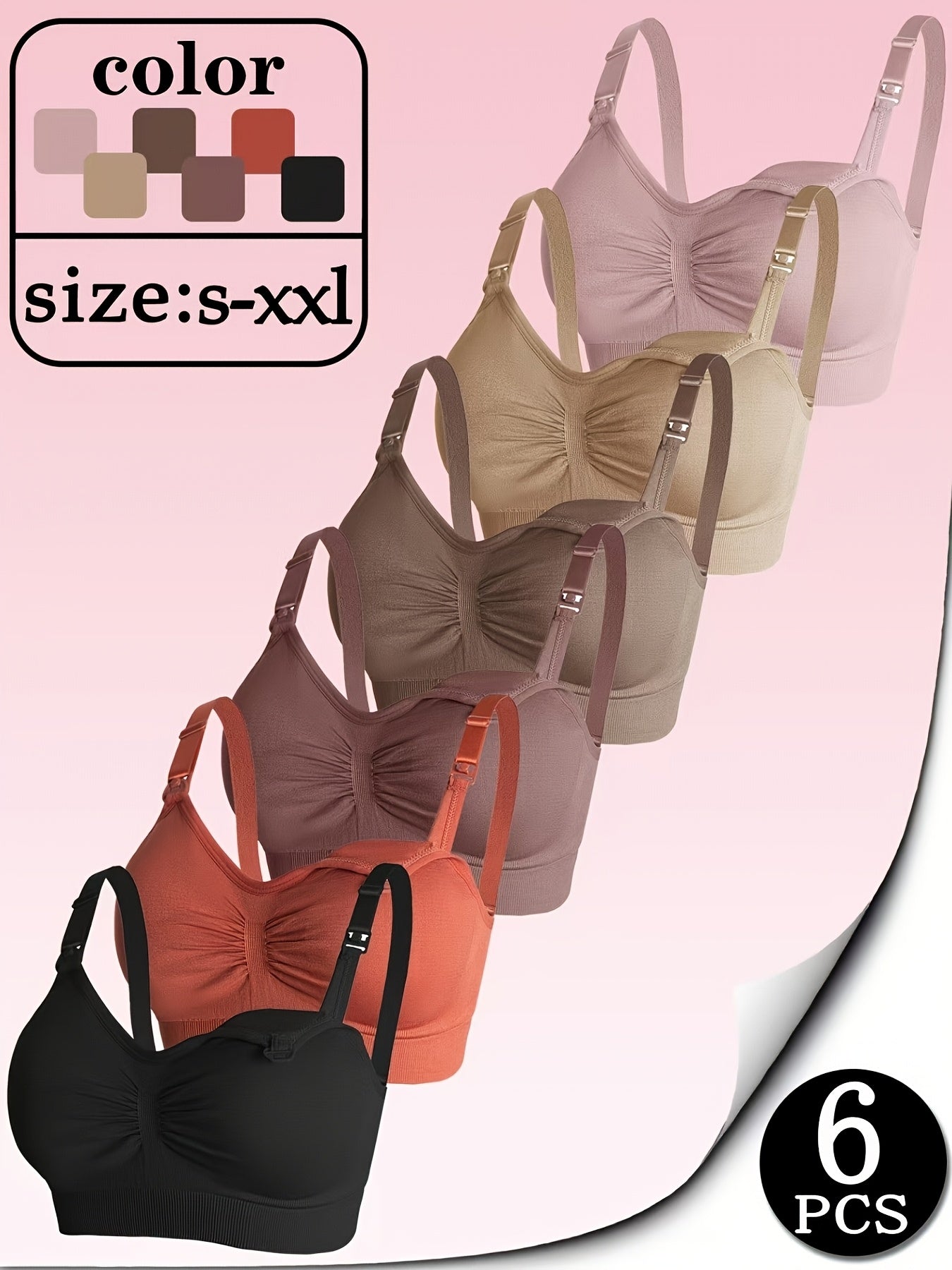 Women's Soft Support Bra - 6-Pack Everyday Support – main product image