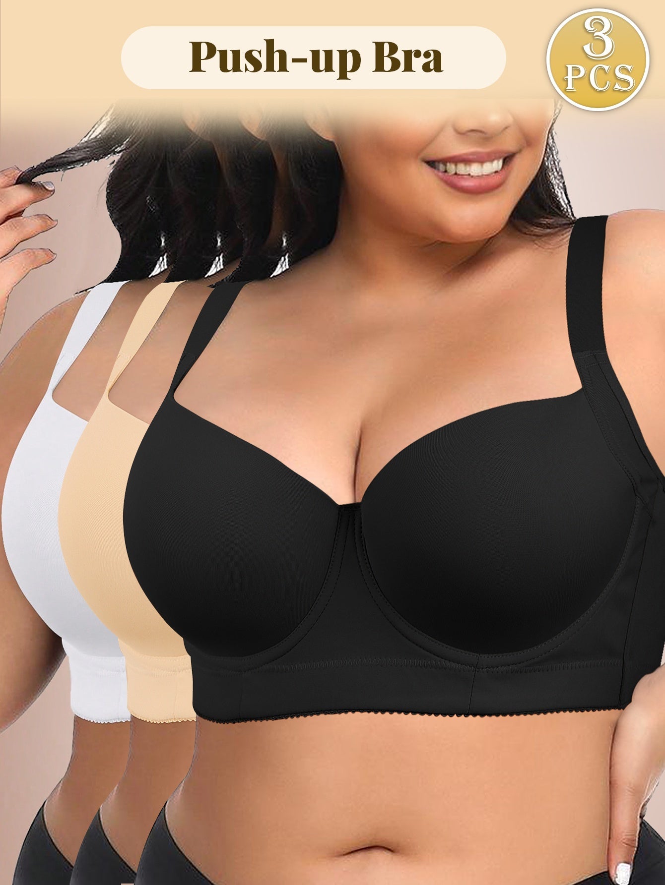 Women's Soft Support Bra - Everyday Support – Black option – main product image