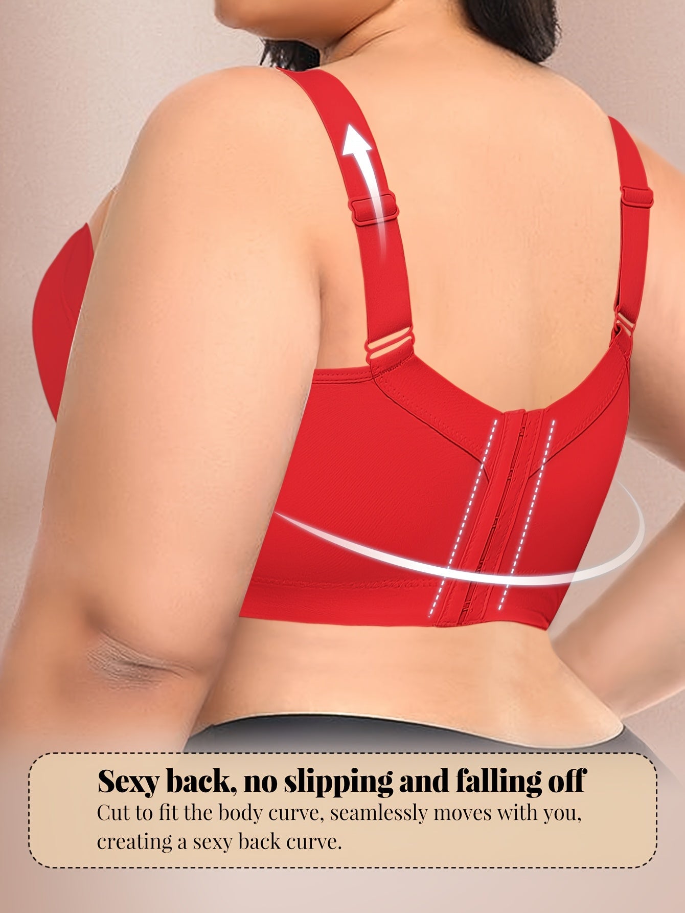 Women's Soft Support Bra - Seamless, Soft Support - Beige Color detail view