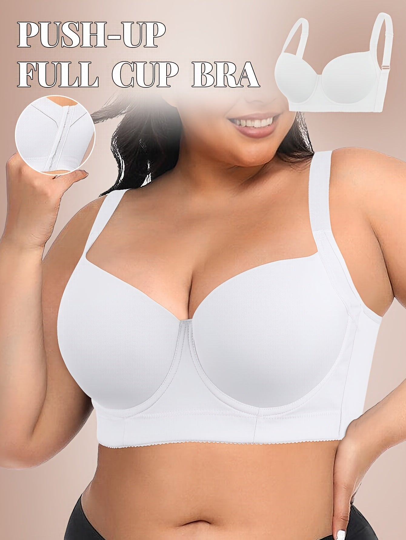 Women's Soft Support Bra - Seamless, Soft Support - Beige Color detail view