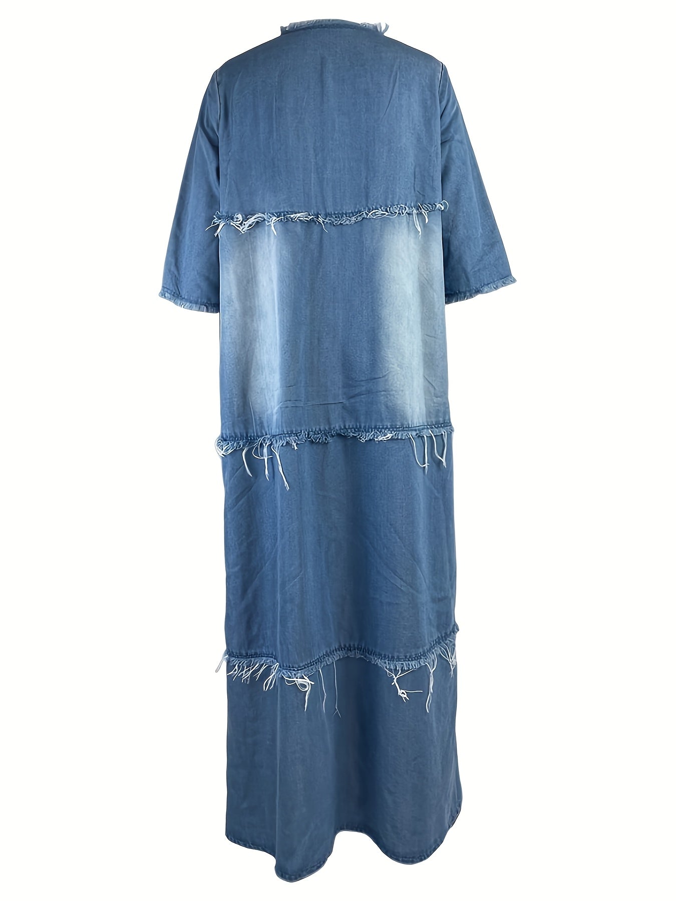 Women's Solid Casual Dress - Ruffle detail view