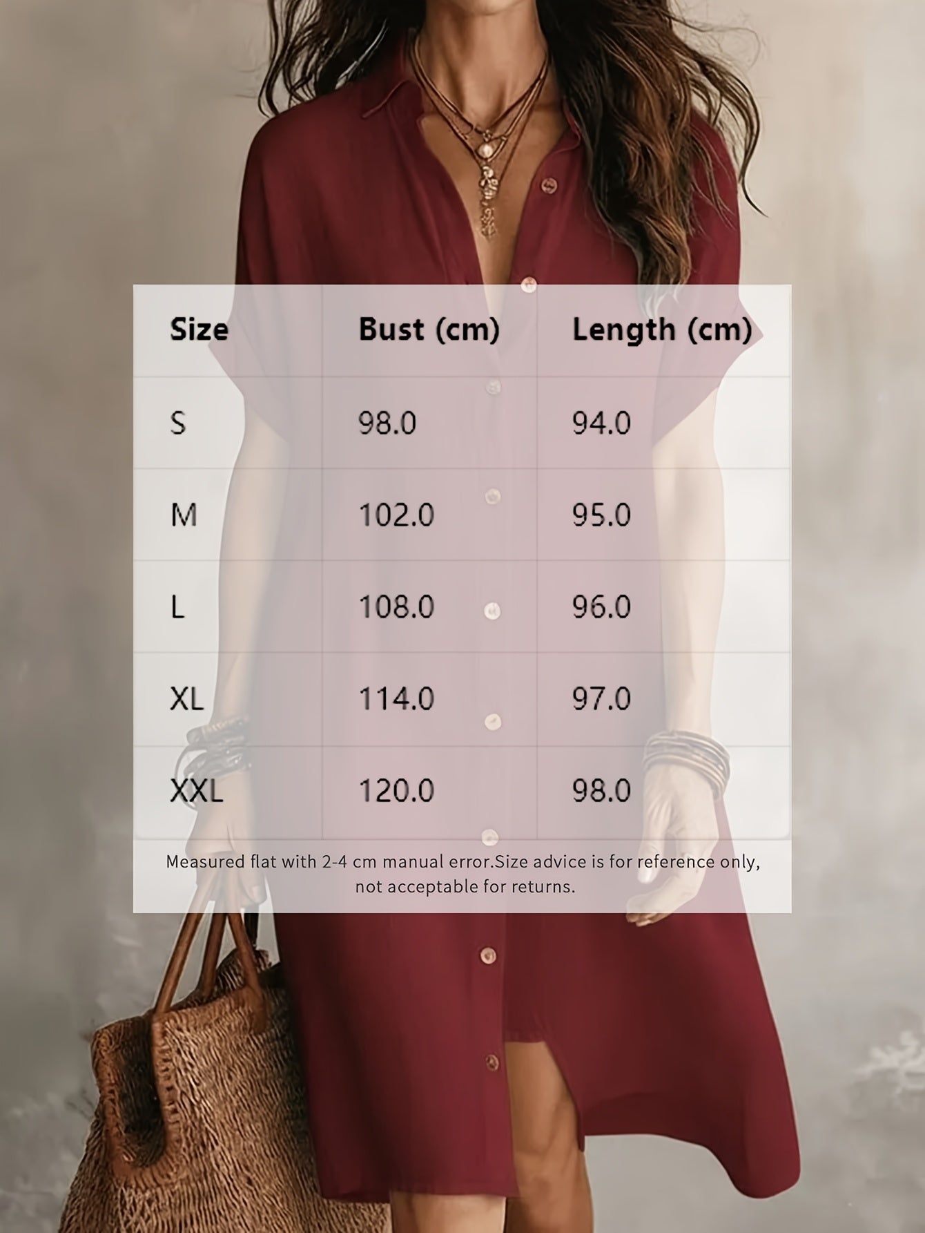 Women's Solid Collared Midi Shirt Dress - Button Front detail view
