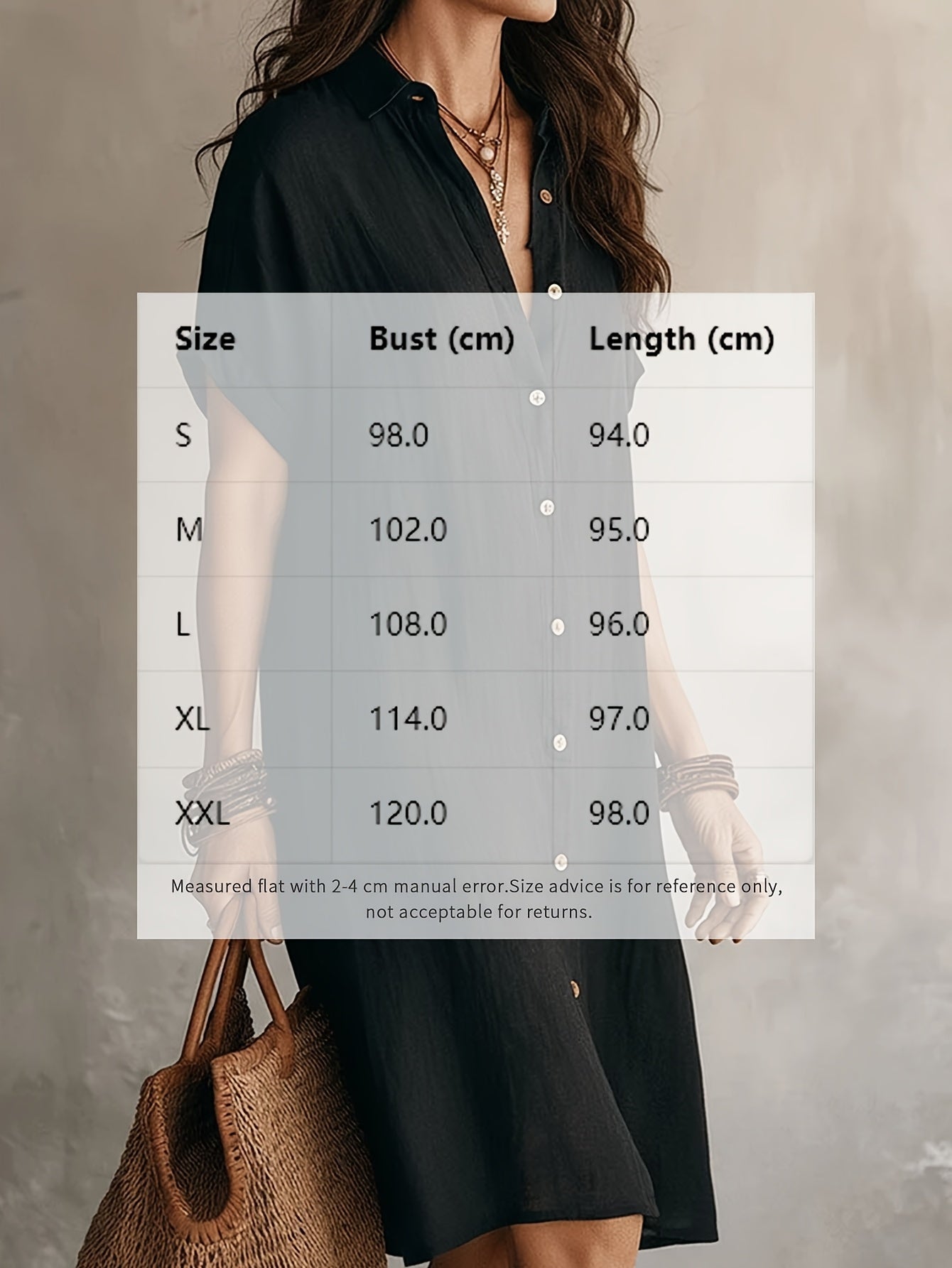 Women's Solid Collared Midi Shirt Dress - Button Front detail view