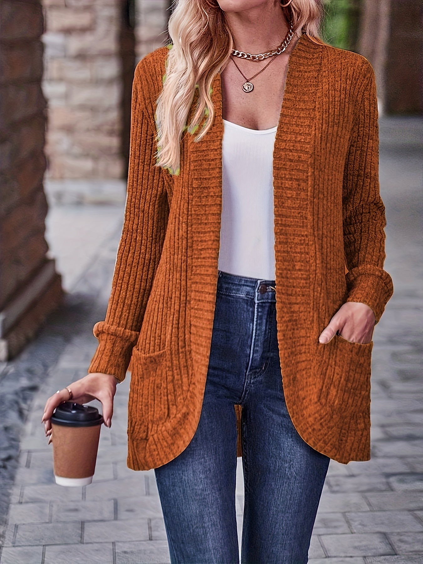 Women's Solid Color Blouse - Collared Long Sleeve detail view