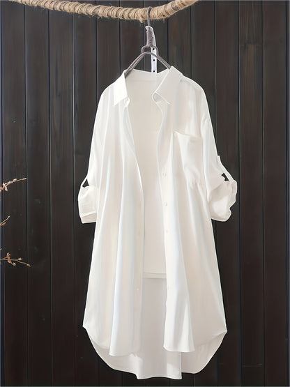 Women's Solid Color Blouse - Collared – Relaxed fit – main product image