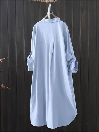 Women's Solid Color Blouse - Collared – Relaxed fit – view 10