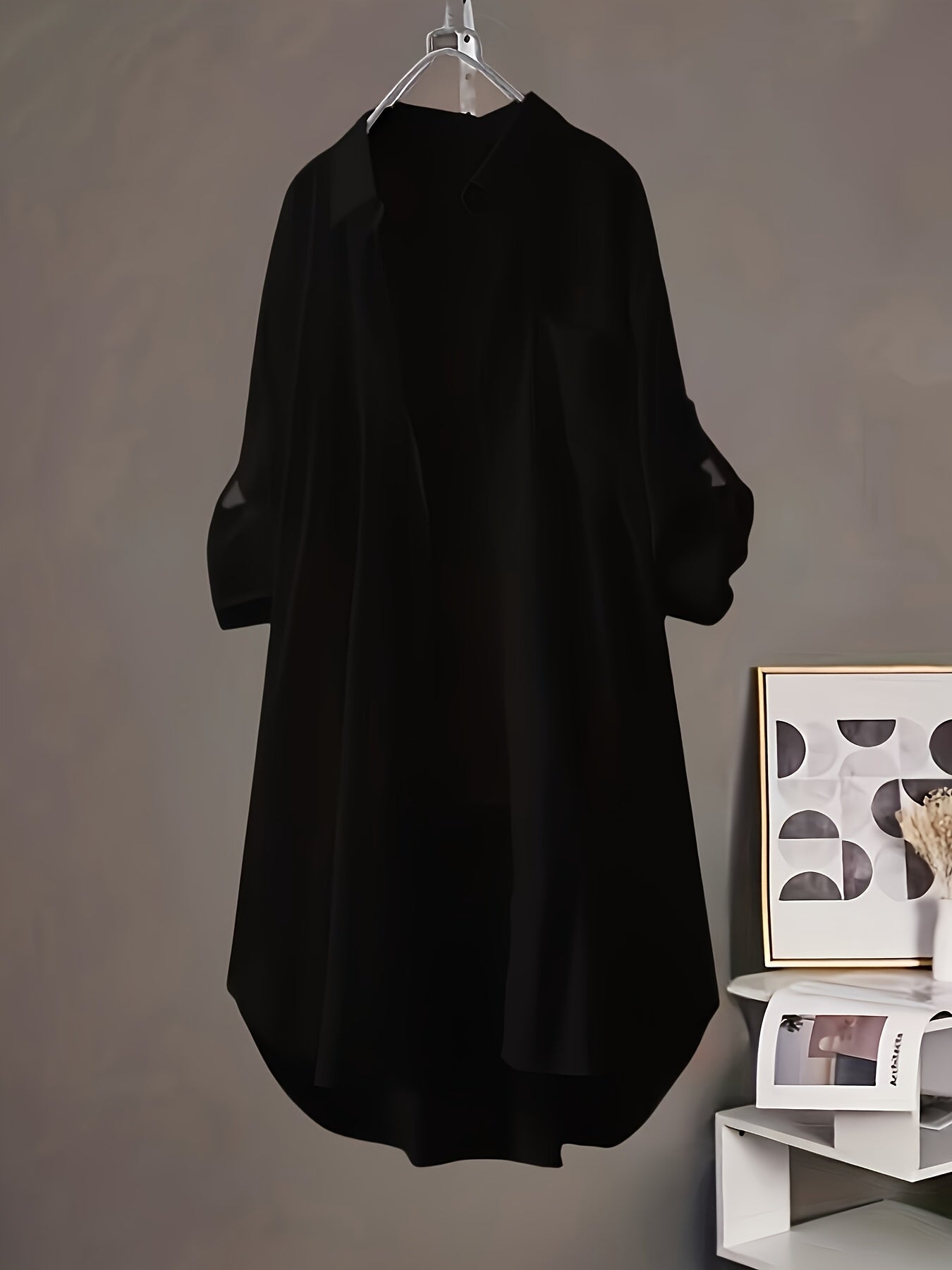 Women's Solid Color Blouse - Collared – Relaxed fit – view 11
