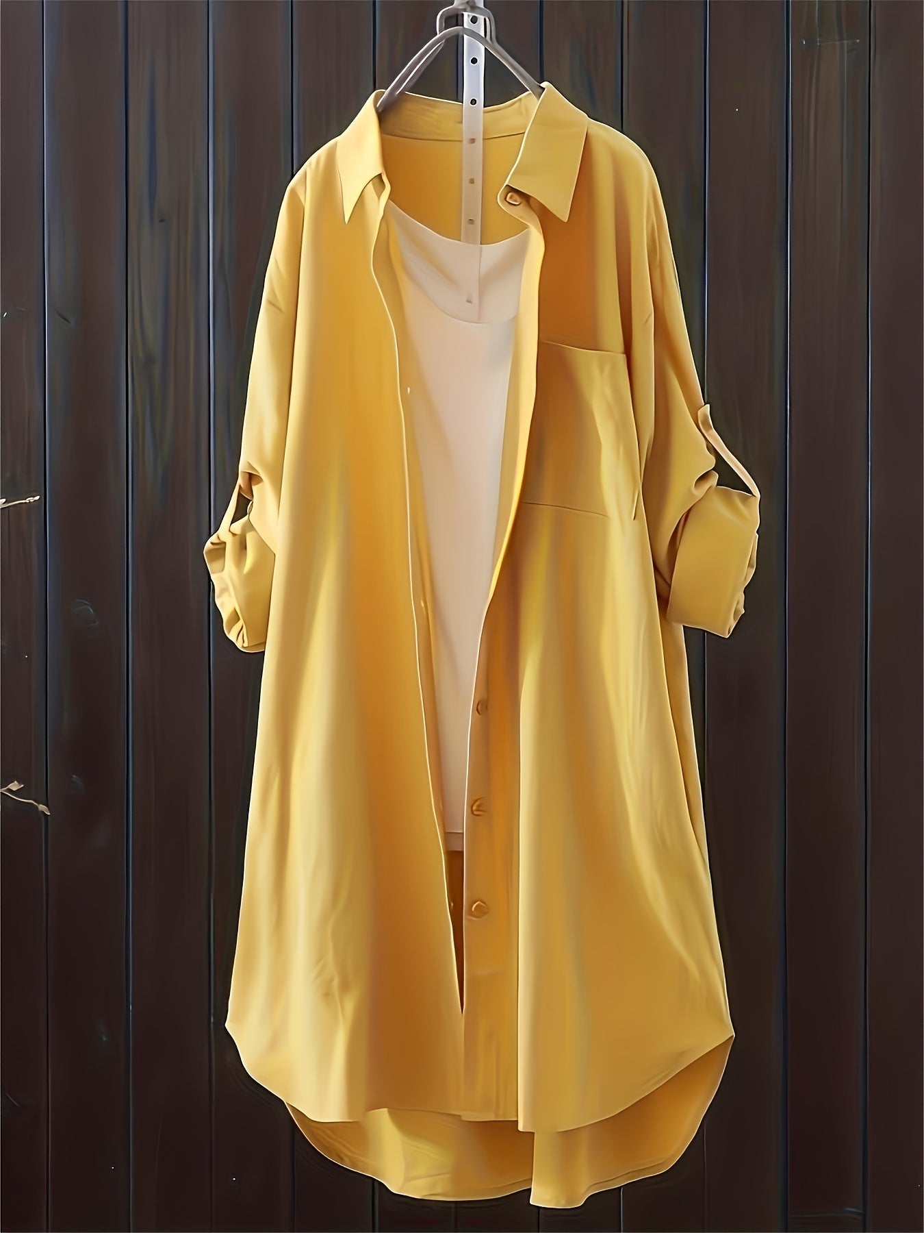 Women's Solid Color Blouse - Collared – Relaxed fit – view 13