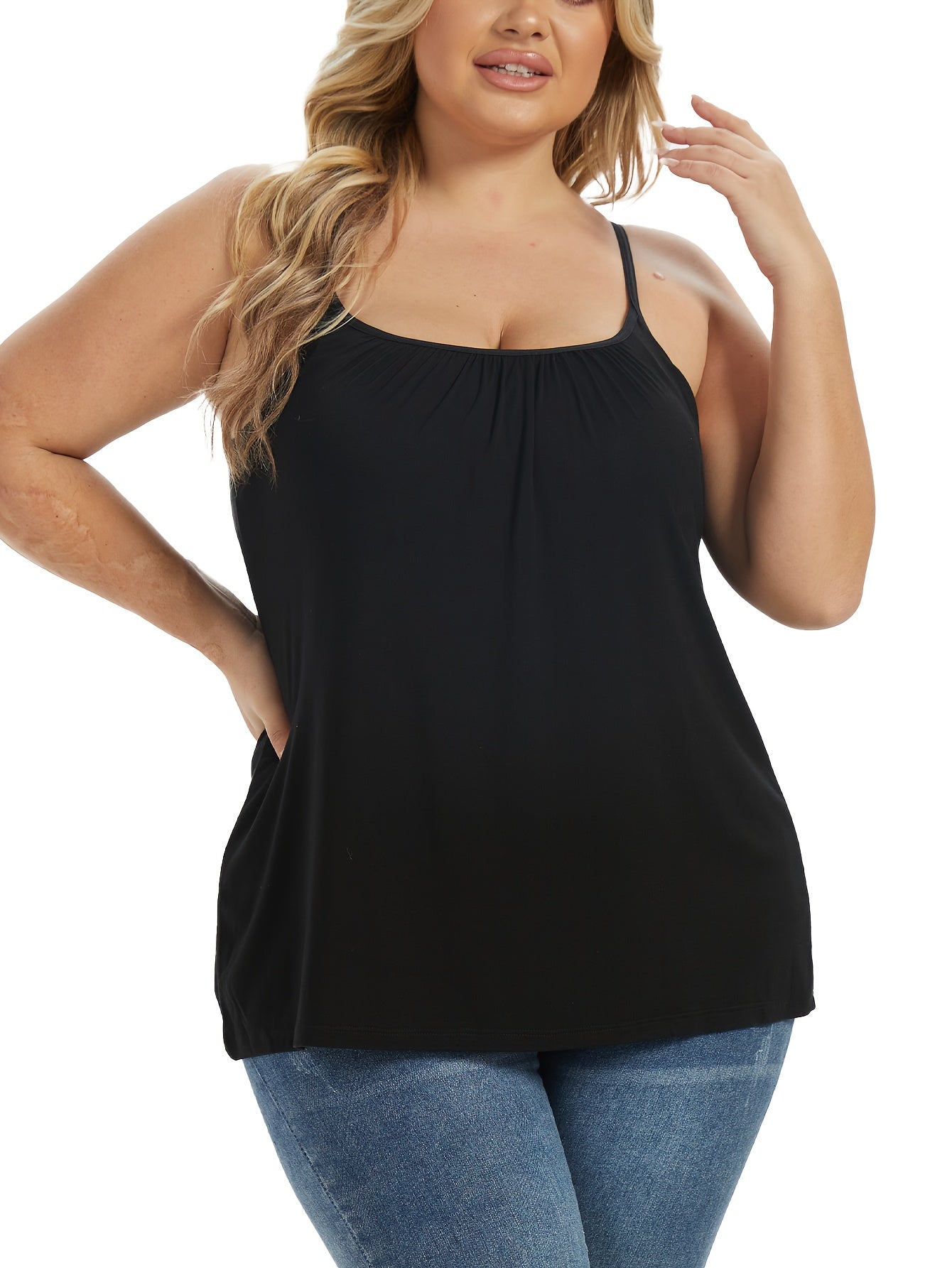 Women's Solid Color Camisole - Sleeveless – 3-Color Selection detail view