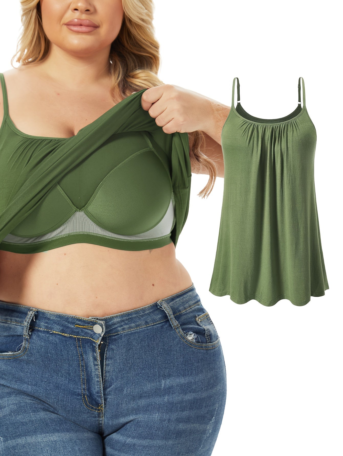 Women's Solid Color Camisole - Sleeveless – 3-Color Selection detail view