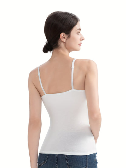 Women's Solid Color Camisole - Sleeveless – Black & White & Gray – view 9