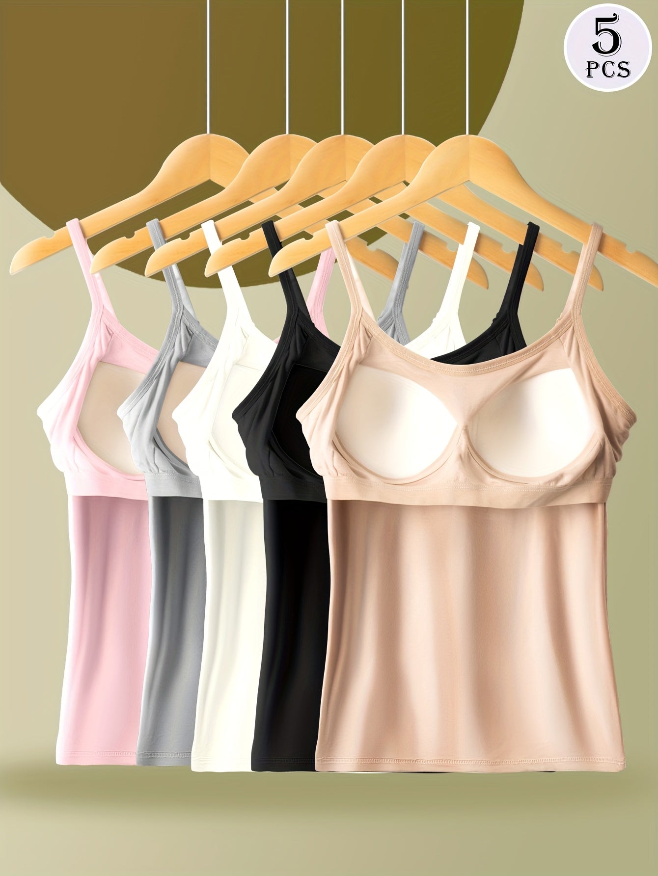 Women's Solid Color Camisole - Sleeveless – Black, White, Apricot, Purple, Red – view 6
