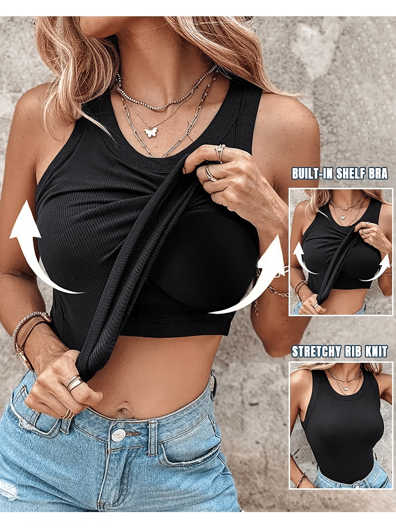 Women's Solid Color Camisole - Sleeveless – Colorway 07205 detail view