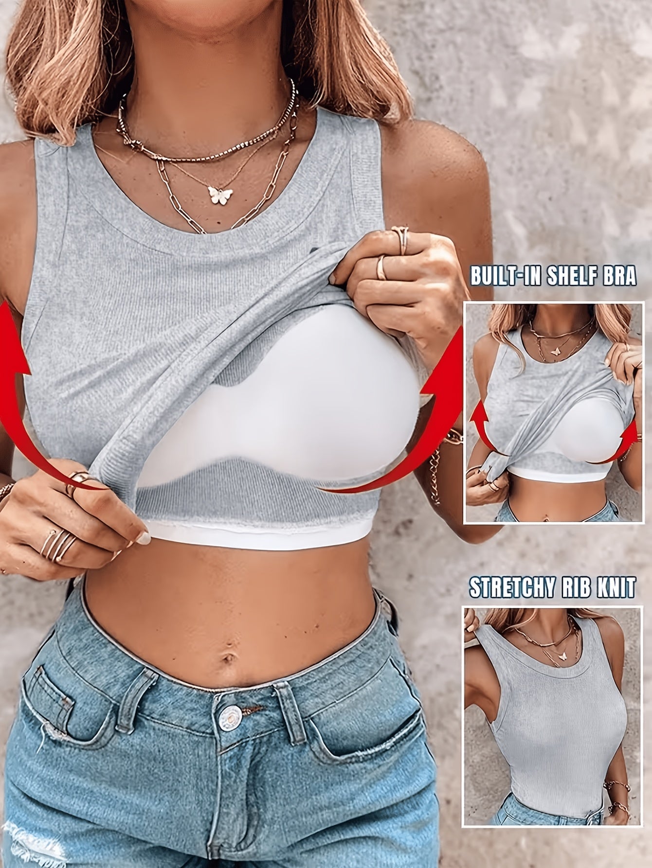 Women's Solid Color Camisole - Sleeveless – Colorway 07205 detail view