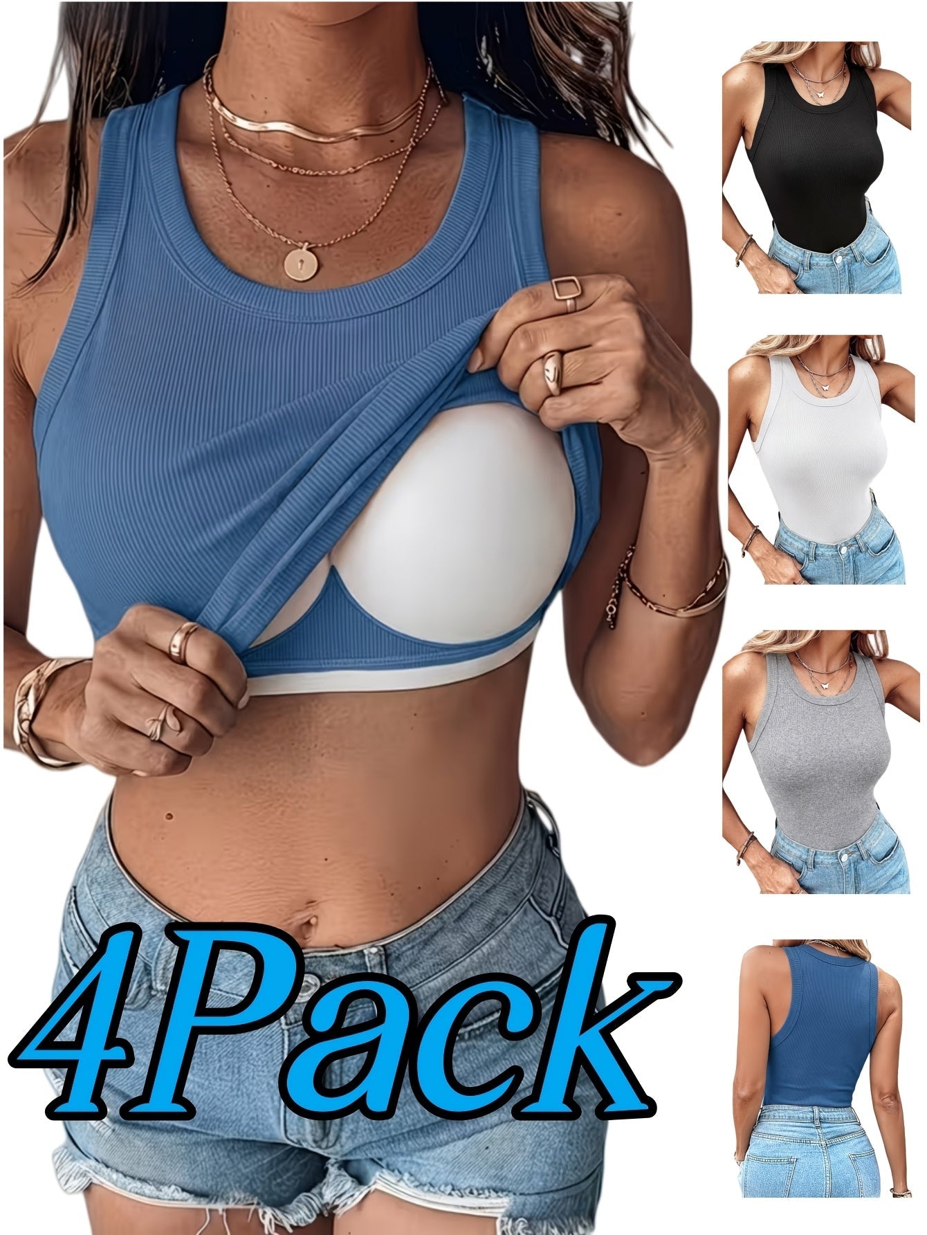Women's Solid Color Camisole - Sleeveless – Colorway 07205 detail view