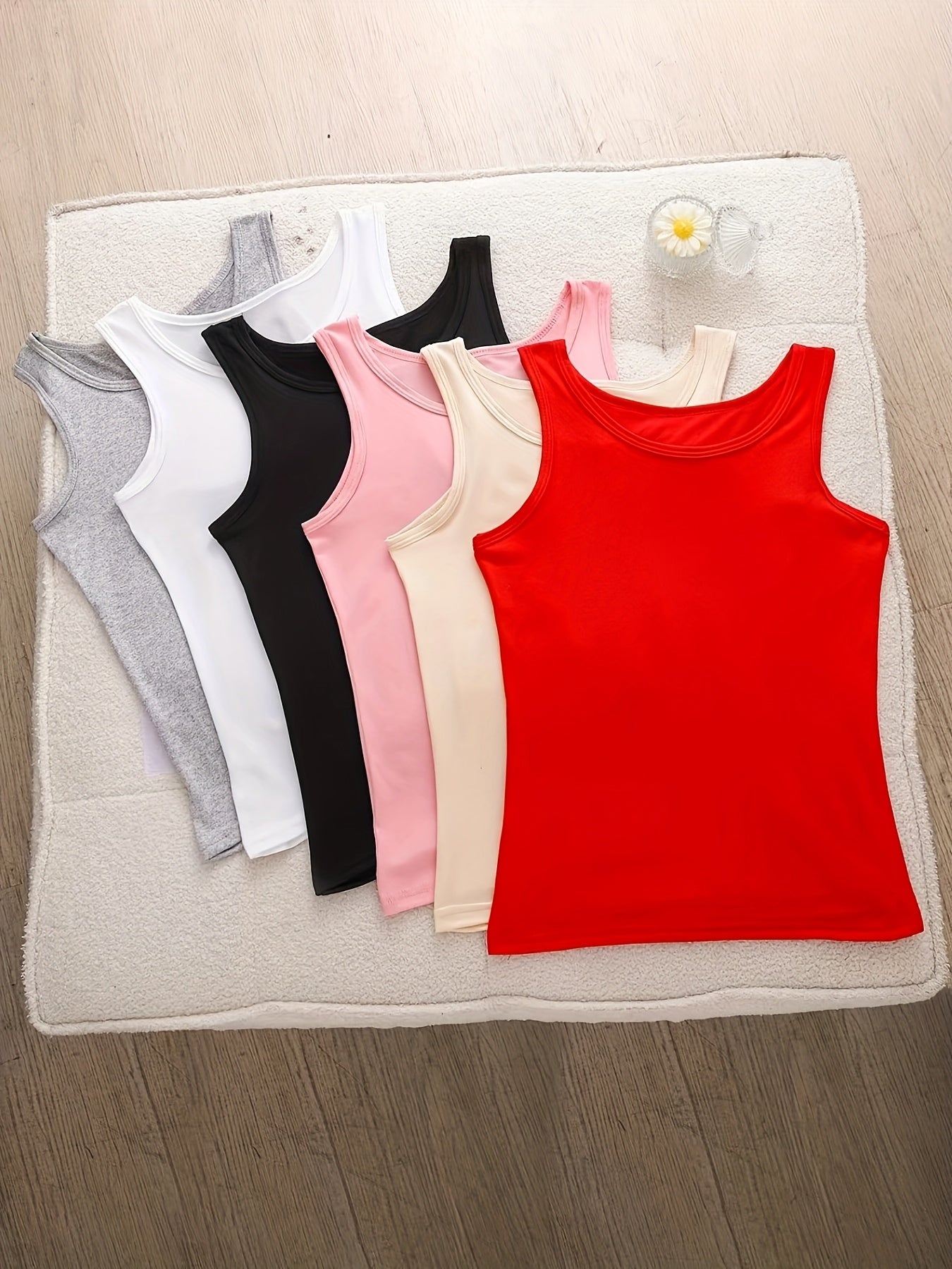 Women's Solid Color Camisole - Sleeveless – Mixed colors Viscose – view 11