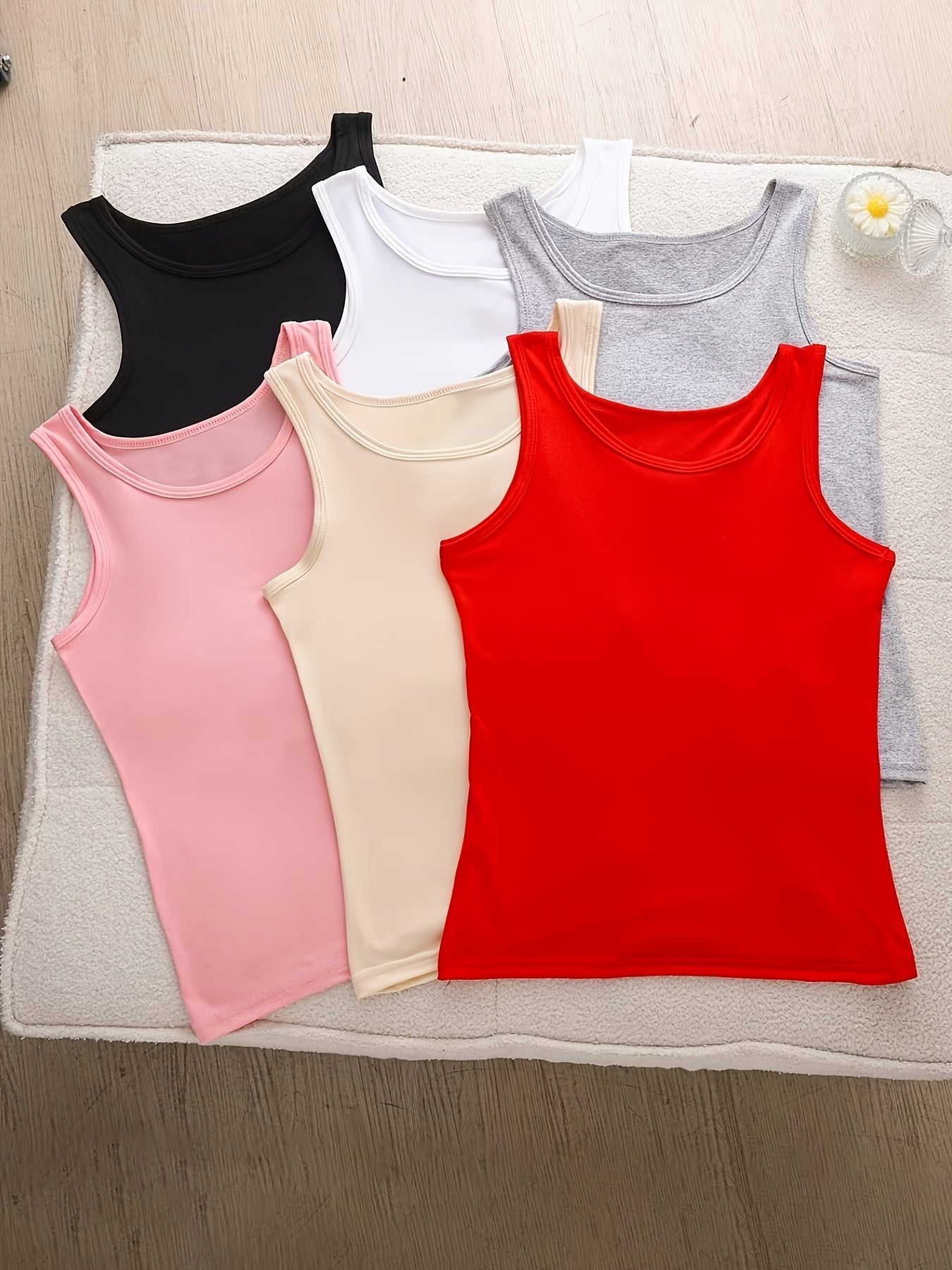 Women's Solid Color Camisole - Sleeveless – Mixed colors Viscose – view 12