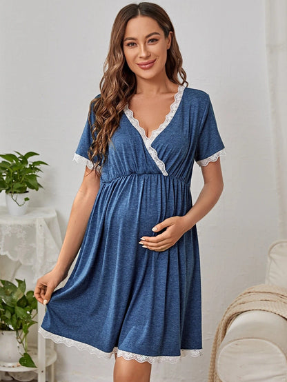 Women's Solid Color Maternity Sleepwear - Regular Fit detail view