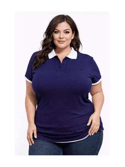 Women's Solid Color Polo Shirt - Classic Neck Short Sleeve – BROWN option – view 5