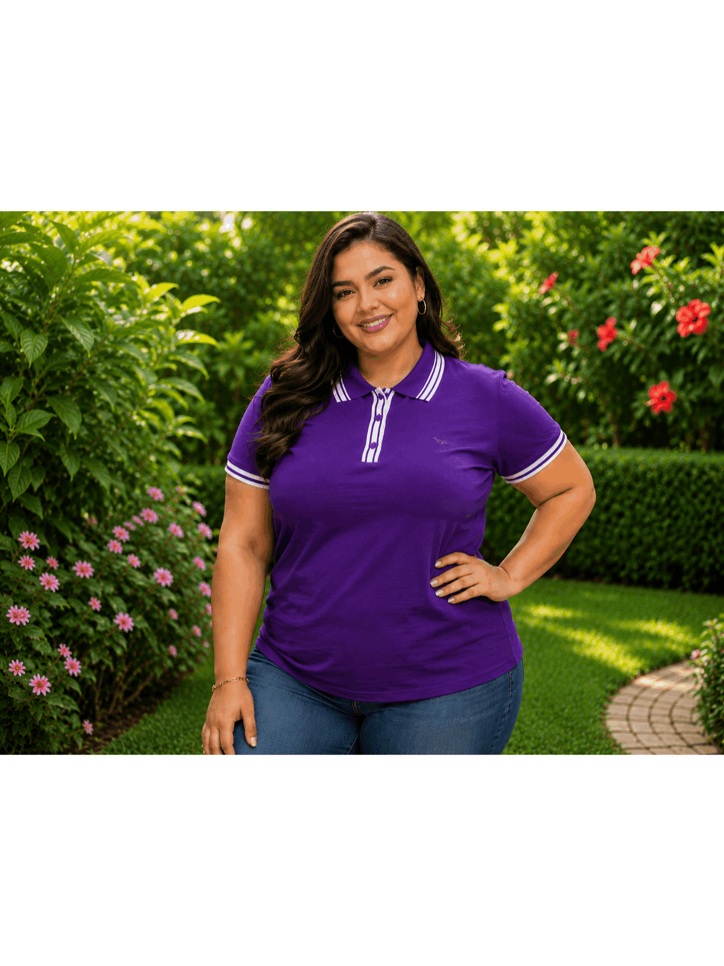 Women's Solid Color Polo Shirt - Classic Neck Short Sleeve – BROWN option – view 9