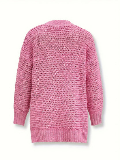 Women's Solid Color Pullover Sweater - Relaxed Fit Crew Neck – view 11