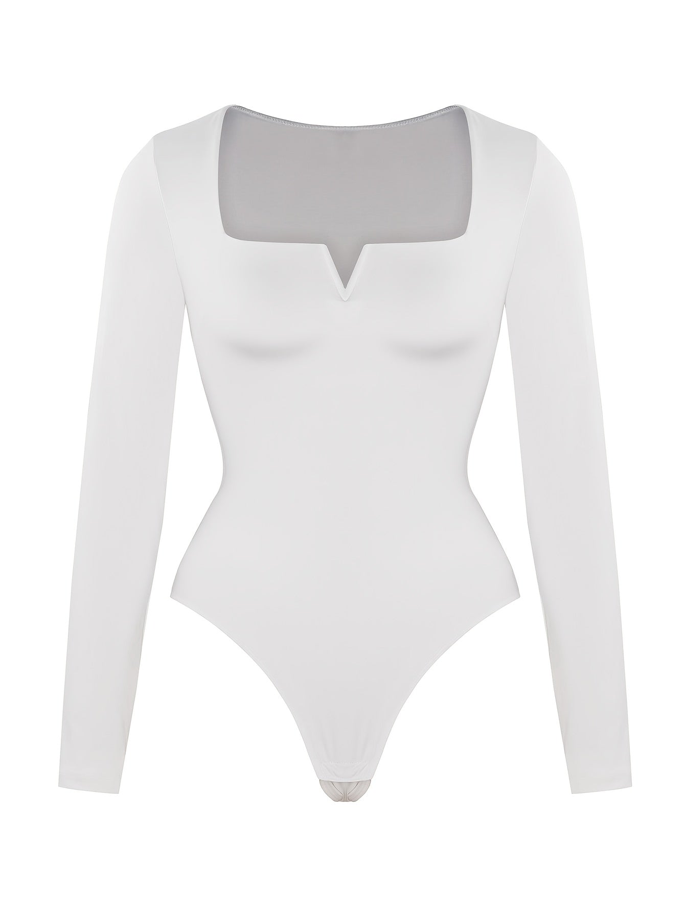 Women's Solid Color Shapewear Bodysuit - Crew Neck Long Sleeve detail view
